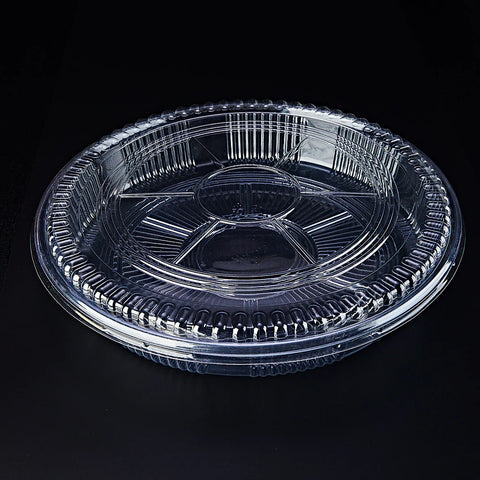 WL-63C | 12" Clear Round Platter with Clear Lids Base¢325x47mm Lid¢330x17mm - 100 SETs