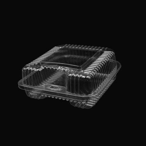 VEL-072-M002 | Recyclable medium hinged container 6"x6"x2.25" - 500 PCs