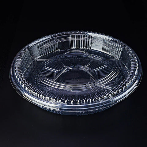 WL-63C | 12" Clear Round Platter with Clear Lids Base￠325x47mm Lid￠330x17mm - 100 SETs