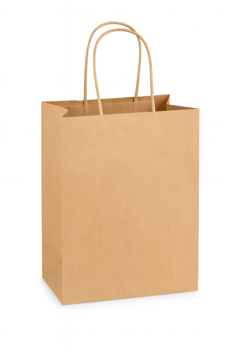025-SP10612-K | Sacs Kraft à poignées torsadées 10'' x 6'' x 12'' - 250 pièces