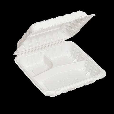 MFP 0903 | 3 Compartment Square Microwavable Container 9"×9"×3" - 150 PCs/CS