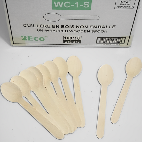 WC-1-S | Un-Wrapped Wooden Spoon - 1000 PCs