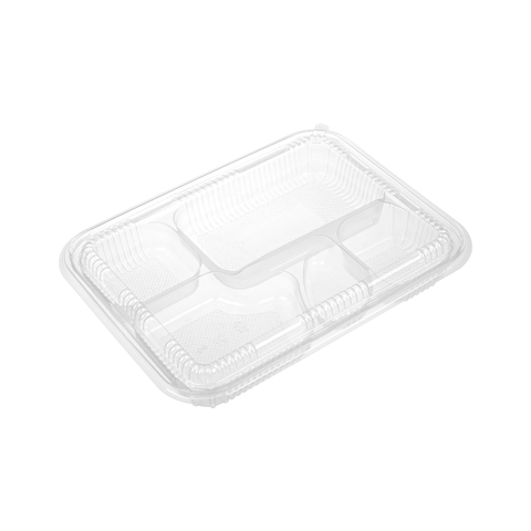 WJ-566 | Bento Containers PP 5 Compartment Bento Box Pet Lid - 200 SETs