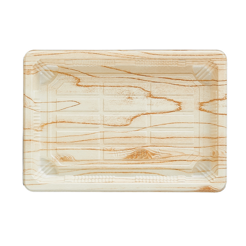 WP-5 | Wood Grain Color PET Sushi Container 180 X 128 X 20mm - 400 SETs