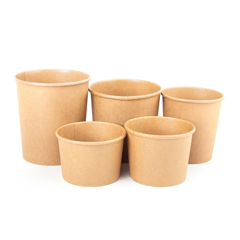 KPC-08-D98 | 8 oz Round Kraft Paper Container 98*81*60mm - 500 PCs