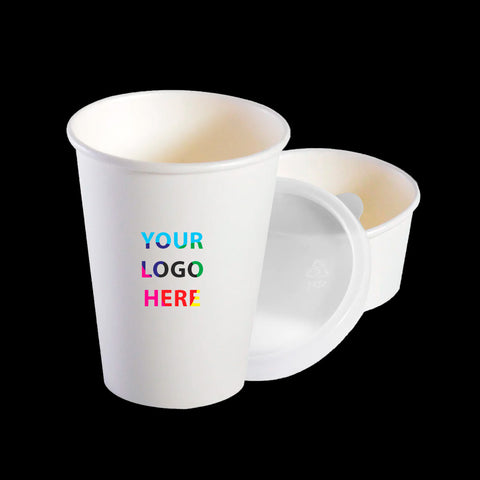 Custom Full Color Printed White Paper Hot Cup - 50,000 PCs(1000PCs x 50Cs) Min