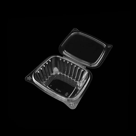 HC-12 | 12 oz Recyclable clear hinged rectangular deli container 251.6x148x33.5mm - 200 PCs