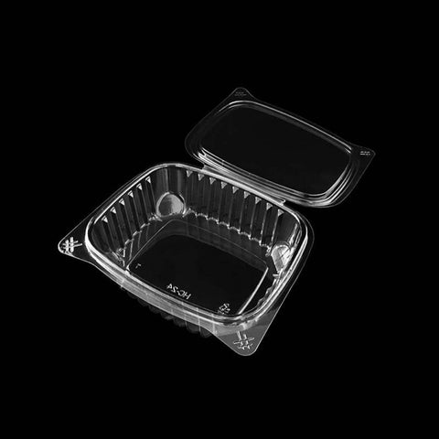 HC-24 | 24 oz Recyclable clear hinged rectangular deli container 327x189x46.5mm - 200 PCs