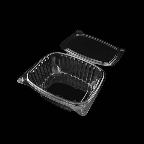 HC-32 | 32 oz Recyclable clear hinged rectangular deli container 327x189x67.5mm - 200 PCs