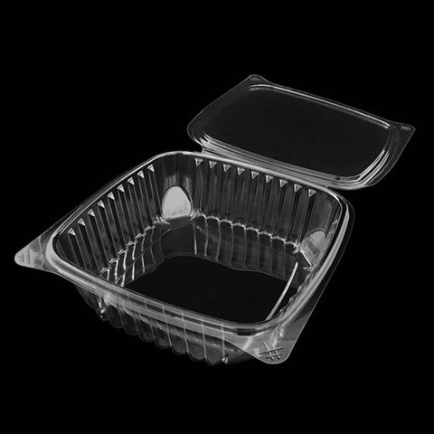 HC-48 | 48 oz Recyclable clear hinged rectangular deli container 420.7x208x64mm - 200 PCs