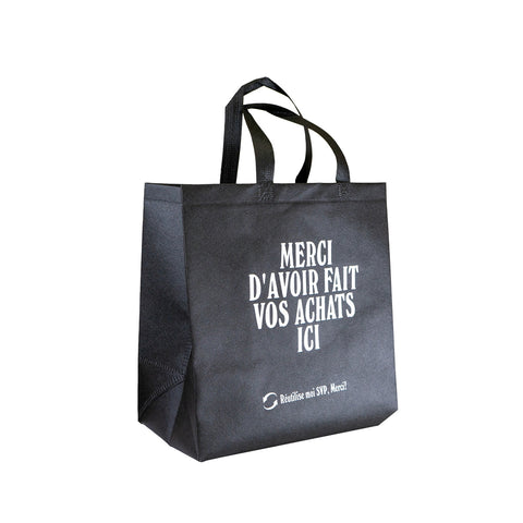 NWBRT 13713-B | Medium Non Woven Reusable Bags with handle, 33x18x33cm, Black Colour -250 PCs