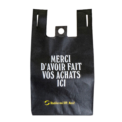 Custom 2 Colour 2 Sides Printed Reusable T-Shirt Style(W CUT) Flat Bottom Non-Woven Tote Shopping Bag - 21,000 PCs(300PCs x 70Cs) Min