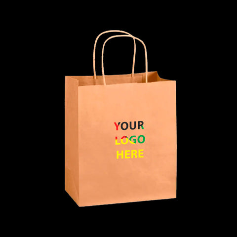 Custom Full Color Printed Twisted Handle Shopping Paper Bags - 50,000 PCs(250PCs x 200Cs) Min