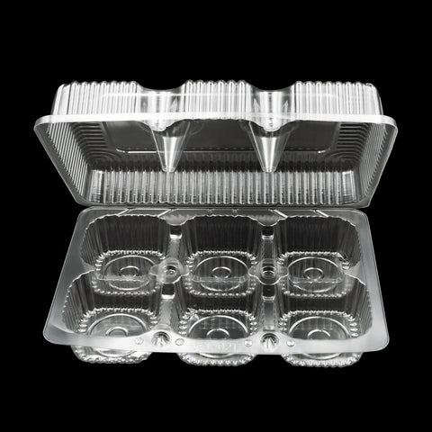 VEL-021 | 6 Regular Muffin Container 8.50"x5.876"x2.50" - 400 PCs